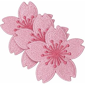 Cherry Blossom Iron On Patch – Flower Embroidery, Japanese Blossom DIY Sew-On Patch for Jackets, Bags, Hats, and Clothing in Kuwait