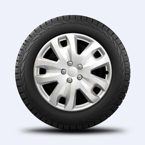 LYDS Titan17 Inch Hubcaps for Trucks & Cars, Silver Wheel Covers, Heavy-Duty ABS Snap-On Rim Covers, Set of 4 in Saudi Arabia