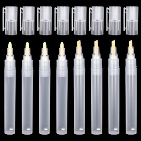 Thinp 8Pcs Empty Paint Markers, Refillable Paint Markers 3mm 6mm Blank Round Tilted Flat Head Acrylic Refillable Marker Clear Empty Paints Pen for Touch Up Graffiti Paper Drawing in Saudi Arabia