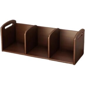 Bookshelf Three Compartments Walnut Colour Desktop Bookshelf, Wooden Storage Organizer, for Office Living Room Bedroom Study Rack for Living Room Home Office in Saudi Arabia