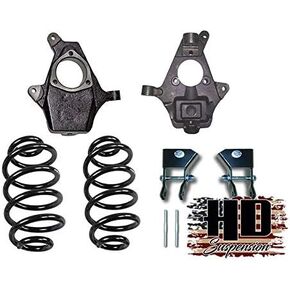 2007-2014 Tahoe Suburban Yukon XL Escalade 2" Front 4" Rear Lowering Drop Kit with Spindles Coil Springs and Shock Extenders in Saudi Arabia