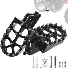 Dirt Bike Foot Pegs CNC Wide Platform Footpegs with Springs for Honda CRF150R CRF250R CRF450R CRF250X CRF450X CRF300L CRF250L CR125 CR250 CRF450RL CRF1000L Replaceable Aluminum (Black) in Kuwait