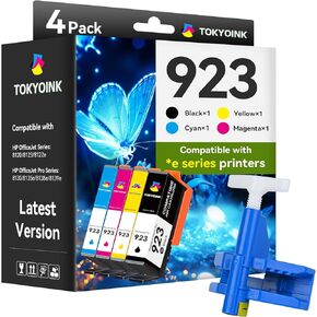 TOKYOINK 923 Ink Cartridges Combo Pack Replacement for HP 923 923e Ink Cartridges Work for OfficeJet 8120 8122e 8123 OfficeJet Pro 8130 8135e 8138e 8139e Printer Without Chip with New Tool (4 Pack) in Saudi Arabia