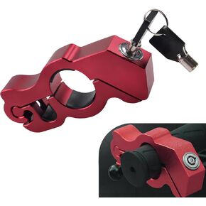 Motorcycle Handlebar Lock, Throttle Lock Adjustable Anti-Theft Device, Alloy Rust-Proof Keyless Latch with Anti-Scratch Gasket, Suitable for Most Bicycles Motorcycles Scooters (Red) in Saudi Arabia