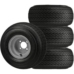 RM Cart Set of 4 Golf Cart Tires & Rims, Gloss Black, LSI Elite | Fits 18 x 8.5 x 8 18-850-8 18 x 8.50-8 4 Lug Hole Carts Club Car in Saudi Arabia