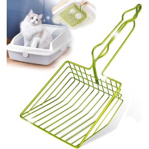 DHXYZZB Cat Litter Scoop 304 Stainless Steel Litter Shovel, Heavy Duty Litter Sifter, Litter Scooper with Wooden Handle Dual Sifting Design Perfect for Cat Litter Box Cleaning in Saudi Arabia