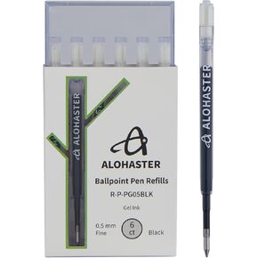 Alohaster Plastic Refills, for Parker Ballpoint Pens, Gel Ink, 0.5 mm, Black, 6 Count in Saudi Arabia