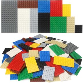 110 Pieces Base Plates Mixed 11 Sizes 10 Colors Assorted Small Baseplates Bulk MOC Parts Classic Building Block Accessories Compatible with Major Brands for Kids Ages 4+ in Kuwait