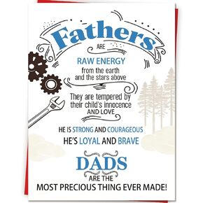 Fathers Day Card Gifts for Husband from Wife, Funny Personalized Father's Day Decorations, Double Sided Printed Greeting Card with Envelope in Saudi Arabia