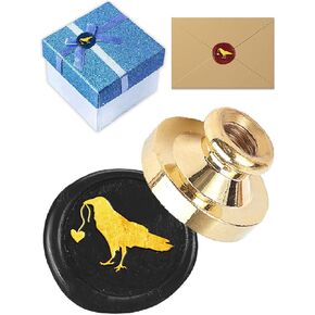 1Pcs Bird Brass Wax Seal Stamp Head, Crow Love Retro Brass Head DIY Craft Seal Tool for Envelopes Party Invitation Envelope Gift Wrapping Thanksgiving Card, 25x14.5mm in Kuwait