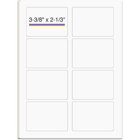 3.375 x 2.33 Inchs Sticker Rectangle Labels Compatible with Laser and Inkjet Printers, 8 Labels per Sheet, Matte White Printable Self Adhesive (25 Sheets Pack) in Saudi Arabia