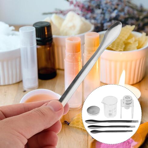 مجموعة صنع أحمر الشفاه من بارتي كيندوم ومجموعة أدوات إصلاح مع قالب سيليكون وأكواب قياس وملاعق لصناعة مرطب الشفاه المخصص وإصلاح الجمال المنزلي in Kuwait