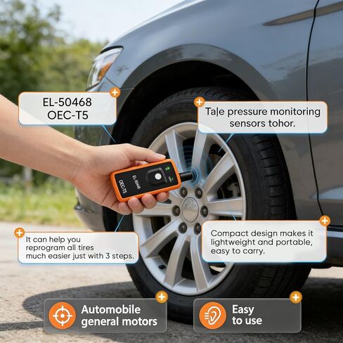 أداة إعادة ضبط TPMS لمستشعر ضغط الإطارات - EL-50448 أداة تنشيط إعادة ضبط مستشعر ضغط الإطارات، أداة برمجة TPMS بزر واحد مع أجهزة OEC-T5 لمركبات جنرال موتورز (عبوة واحدة) in Kuwait