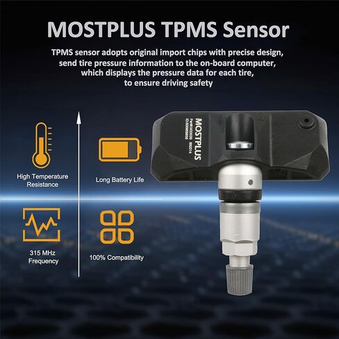 Mostplus 433MHZ مستشعر ضغط الإطارات TPMS 36236798726 36236781847 متوافق مع BMW 325i 328i 335i 528i 550i 750i X3 X5 X6 Z4 4 قطعة in Kuwait