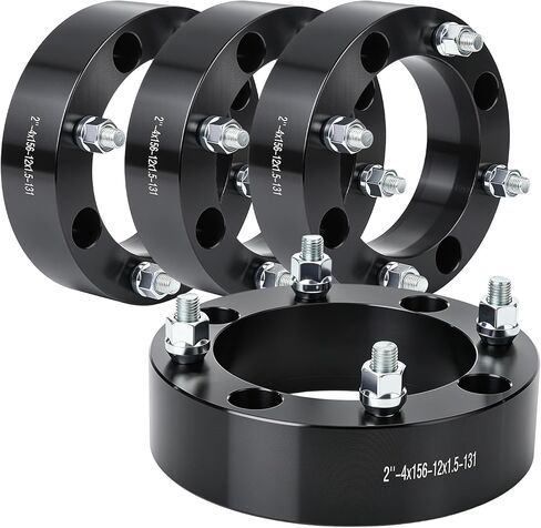4x156 ATV Wheel Spacers 2 inch Black Wheel Spacer Kit Compatible with Polaris Ranger Polaris RZR XP 1000 Polaris RZR, 50mm Wheel Spacer Kit with 12x1.5 Studs, Set of 4 in Saudi Arabia