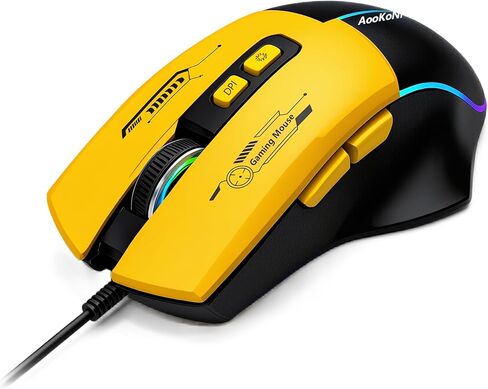 Wired Gaming Mouse, Gaming Mouse With Thumb Rest Design, 7200DPI Adjustable, PC Gaming Mice with 7 Programmable Macro Buttonsg, 12 RGB Backlit Modes, Mouse Gamer for PC, Mac，Laptop. (Black) in Saudi Arabia
