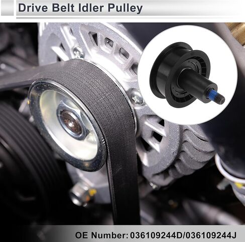 Drive Belt Idler Pulley Serpentine Tensioner Pulley Idler for Audi A4 1997-2002 No.036109244D Rubber Wheel 1 Pcs in Saudi Arabia