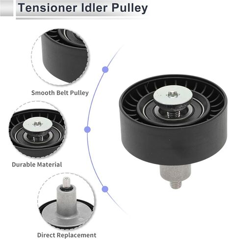 Motoforti Drive Belt Idler Pulley for Audi A6 2018-2024 Serpentine Tensioner Pulley Idler with Bolt Washer No.06M903341D Plastic Black 1 Pcs in Kuwait