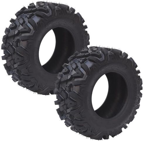 مجموعة من إطارات Garvee مكونة من 2 إطارات ATV مقاس 25x10-12، إطارات للطرق الوعرة مكونة من 6 طبقات بدون أنبوب لجميع التضاريس، 25x10x12 in Kuwait