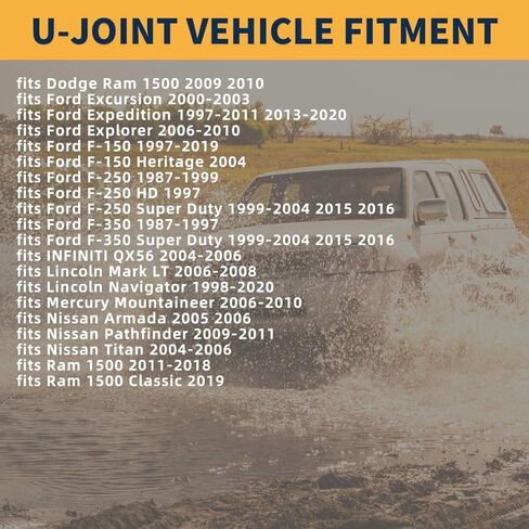 استبدال عمود المحرك الخلفي العالمي المشترك U يناسب Ford Expedition 5.4L 4WD 2003-2011 2013 2014، يناسب Ford F-250 Super Duty 5.4L RWD 2000-2004، يناسب Ford F-250 Super Duty 6.2L 4WD 2015 2016 in Kuwait