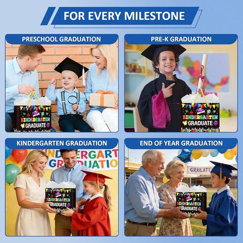 GMEMNOV Kindergarten Graduation Gift Bags 2026 - My First Graduation Gifts Bag with Tissue Paper Graduation Party Favor Bags for Boys Girls Preschool Pre-k Kindergarten Graduation Paper Bag in Saudi Arabia
