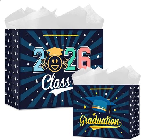 GMEMNOV Kindergarten Graduation Gift Bags 2026 - My First Graduation Gifts Bag with Tissue Paper Graduation Party Favor Bags for Boys Girls Preschool Pre-k Kindergarten Graduation Paper Bag in Saudi Arabia