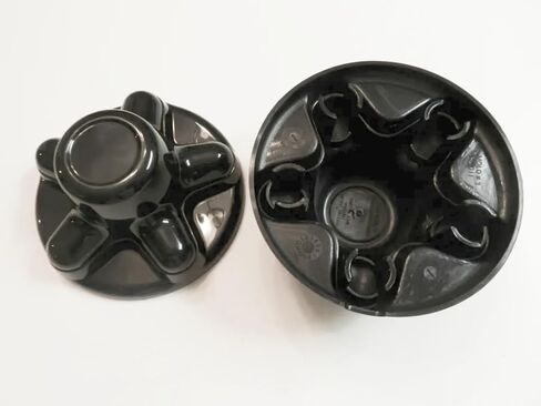 2 Pack QT545CHN Black Trailer Wheel Hub Cap Covers 5 Lug 5 x 4.5 Pattern fit for Cargo Camper in Kuwait