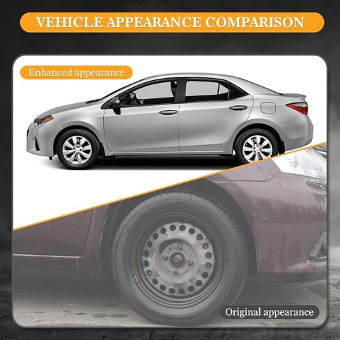 أغطية محورية مقاس 16 بوصة مع أغطية صواميل عروة مزخرفة، تناسب Corolla 2009-2019 & Matrix 2009-2014 مع عجلات فولاذية - مجموعة من 4 أغطية حافة العجلات سهلة التركيب، مادة ABS وPC، طلاء فضي مقاس 16 بوصة 4 عبوات in Kuwait