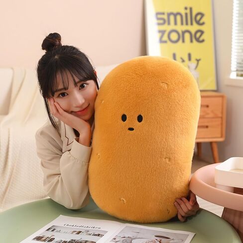 funnykitten Potato Plush, Kawaii Stuffed Potato Pillow Soft Realistic Potato Plushie Toy Funny Food Plush Pillows Gift for Home Decor Party, 21.6 inch in Saudi Arabia