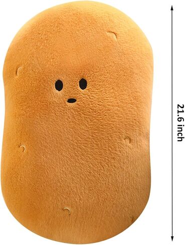 funnykitten Potato Plush, Kawaii Stuffed Potato Pillow Soft Realistic Potato Plushie Toy Funny Food Plush Pillows Gift for Home Decor Party, 21.6 inch in Saudi Arabia