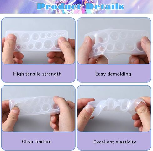 4 Pcs Jewelry Resin Molds, Gemstone Silicone Mold Crystal Stones Silicone Mold Clear Epoxy Resin Jewelry Casting Molds for DIY Earring Pendant in Kuwait