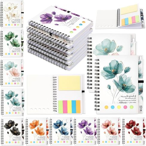 Chuangdi 20 Sets Employee Appreciation Thank You Gifts Inspirational Spiral Notebook Journal with Sticky Note Notepad Motivational Bamboo Ballpoint Pen Bulk for Team Teacher Coworker, Be Proud in Saudi Arabia