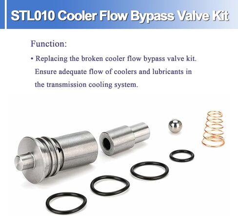 مجموعة صمامات تجاوز التدفق المبرد STL010 المتوافقة مع نظام تبريد ناقل الحركة Cadillac Chevy GMC 2014-Up 6L80E 6L90E، 2016-Up 8L80E 8L90E، حزمة واحدة in Kuwait