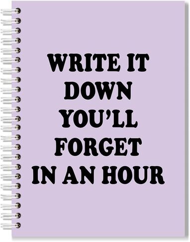 Things I'll Forget If I Don't Write Them Down Immediately Pink Spiral Notebook, Funny Sarcastic Work Notebook for Adults, Humor Office Gag Gifts New Job Gifts for Women Coworker Boss Sister in Saudi Arabia