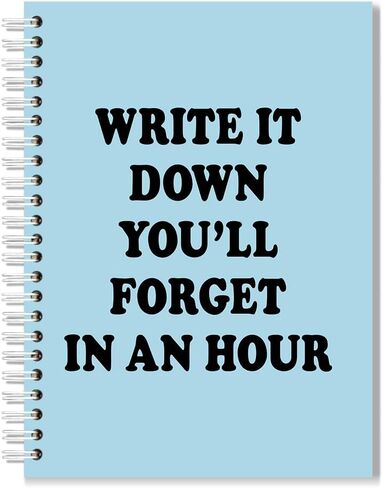 Things I'll Forget If I Don't Write Them Down Immediately Pink Spiral Notebook, Funny Sarcastic Work Notebook for Adults, Humor Office Gag Gifts New Job Gifts for Women Coworker Boss Sister in Saudi Arabia
