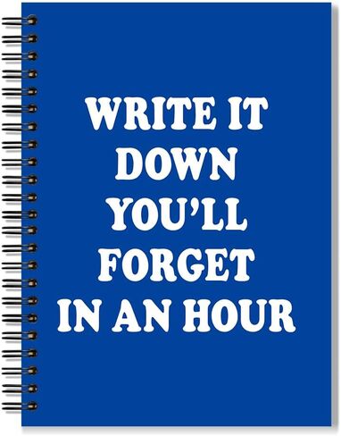 Things I'll Forget If I Don't Write Them Down Immediately Pink Spiral Notebook, Funny Sarcastic Work Notebook for Adults, Humor Office Gag Gifts New Job Gifts for Women Coworker Boss Sister in Saudi Arabia