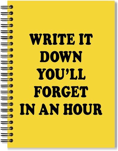 Things I'll Forget If I Don't Write Them Down Immediately Pink Spiral Notebook, Funny Sarcastic Work Notebook for Adults, Humor Office Gag Gifts New Job Gifts for Women Coworker Boss Sister in Saudi Arabia