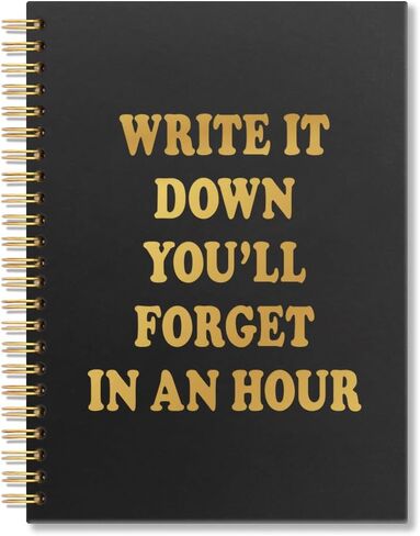 Things I'll Forget If I Don't Write Them Down Immediately Pink Spiral Notebook, Funny Sarcastic Work Notebook for Adults, Humor Office Gag Gifts New Job Gifts for Women Coworker Boss Sister in Saudi Arabia