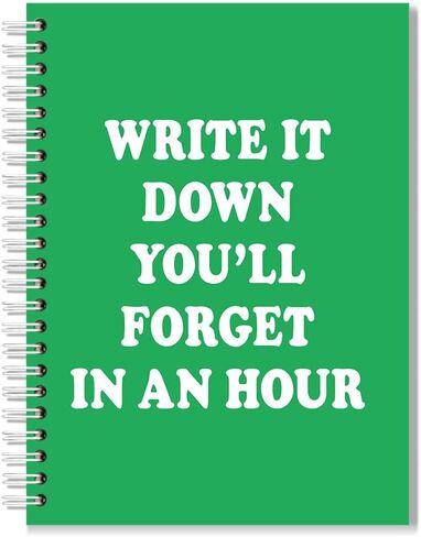 Things I'll Forget If I Don't Write Them Down Immediately Pink Spiral Notebook, Funny Sarcastic Work Notebook for Adults, Humor Office Gag Gifts New Job Gifts for Women Coworker Boss Sister in Saudi Arabia