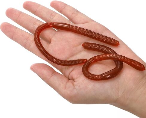 Cedilis 50 Pieces Fake Earthworm, Stretchy Lifelike Faux Rubber Earthworms, Plastic Soft Worm Trick Toys for April Fools Party Prank, Halloween, 7 inch in Saudi Arabia