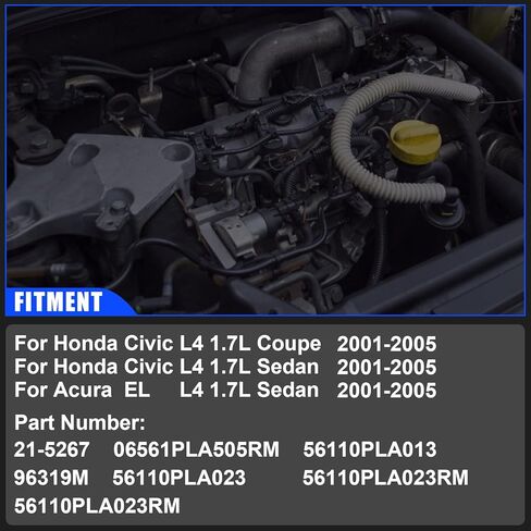 21-5267 Power Steering Pump with Pulley, For Honda Civic Coupe/Sedan 1.7L 2001-2005, For Acura EL 2001-2005 -L4 1.7L, Replace# 96319M, 06561PLA505RM, 56110PLA013 in Saudi Arabia