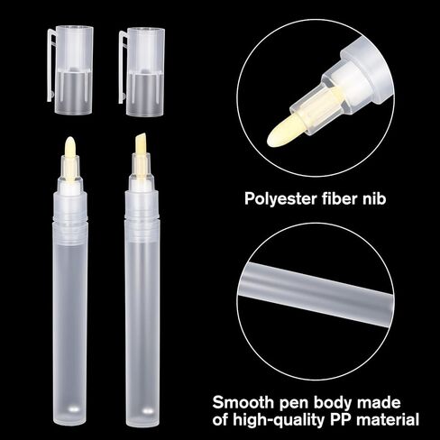Thinp 8Pcs Empty Paint Markers, Refillable Paint Markers 3mm 6mm Blank Round Tilted Flat Head Acrylic Refillable Marker Clear Empty Paints Pen for Touch Up Graffiti Paper Drawing in Saudi Arabia