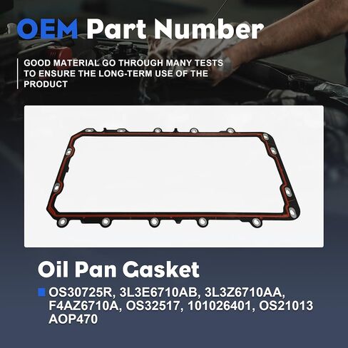 Oil Pan Gasket Fit for Ford Crown Victoria E150 250 350 450 Explorer F150 250 350 Mustang Thunderbird Excursion GT Lincoln Town CAR Continental Navigator 4.6L 5.4L 1992-2015 OS30725R in Saudi Arabia