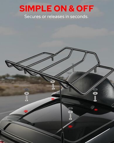 Tour Pack Luggage Rack Air Wing Trunk Top Rack Motorcycle Tour Pack Rack Compatible for Harley Touring Street Glide Electra Glide Road Glide Road King Ultra Limited 1984-Later, Black in Kuwait