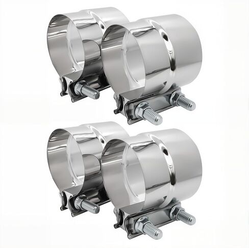 3 inch Exhaust Clamp - ROADFORMER Lap Joint Exhaust Band Clamps Preformed Stainless Steel (4 Pack) in Saudi Arabia