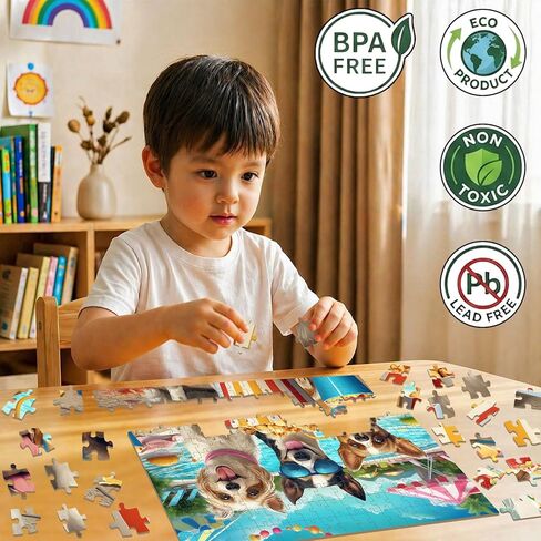 Puzzles for Kids Ages 6-8 8-10 Year Old - Amusement Park Dog Puzzles 200 Piece Puzzles for Kids Ages 6 7 8 9 10 Year Old and Adults Children Kids Puzzles for Girls and Boys Educational Toys Gifts in Saudi Arabia