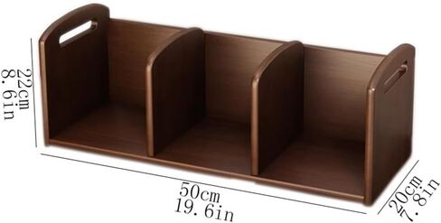 Bookshelf Three Compartments Walnut Colour Desktop Bookshelf, Wooden Storage Organizer, for Office Living Room Bedroom Study Rack for Living Room Home Office in Saudi Arabia