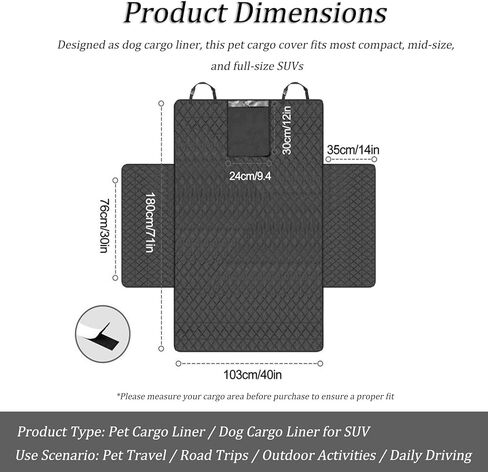 SUV Dog Cargo Liner لهوندا HR-V 2016-2020 2021 2022 2023 2024 2025 2026، غطاء شحن الحيوانات الأليفة مقاوم للماء ومضاد للانزلاق لصندوق السيارة، متين مقاوم للخدش غطاء مقعد الكلب لسيارات الدفع الرباعي in Kuwait