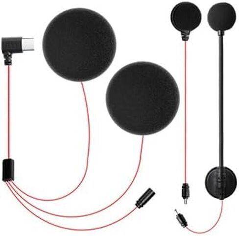 Motorcycle Helmet Speakers Works H2 & H4, with 40mm USB-C Speakers, Boom & Button Mic in Saudi Arabia