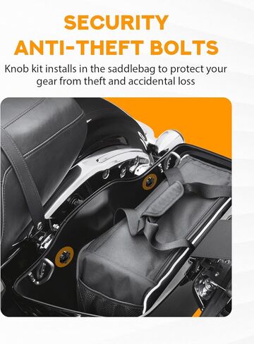 PBYMT Theft Deterrent Saddlebag Locks, Saddle Bag Bolts Mounting Screws Compatible for Harley Davidson Touring Road King Street Glide Electra Glide Road Glide 1988-Later in Kuwait